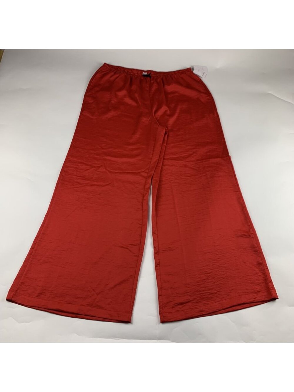 Auden Red Satin Wide Leg Sleepwear Pants L New